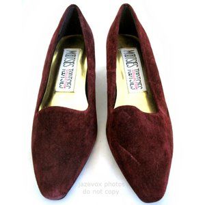 New Y2K Vintage Mootsies Tootsies Womens Shoes Heels Leather Suede Velvet Red
